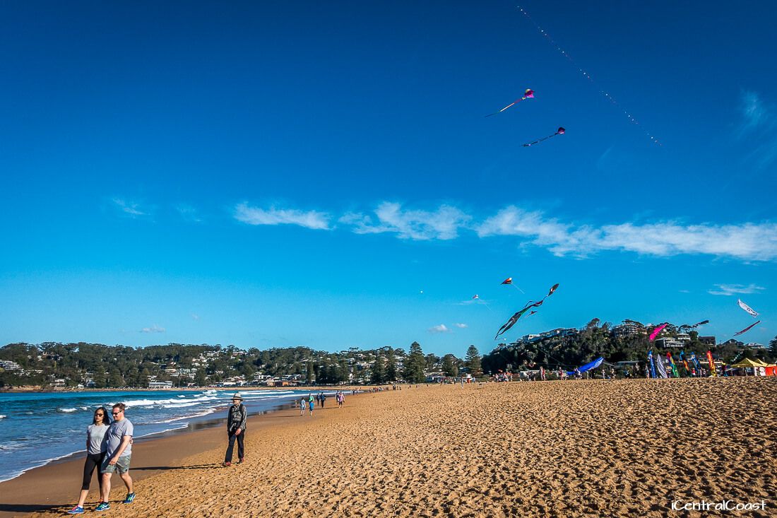 Flying kites at North Avoca Beach