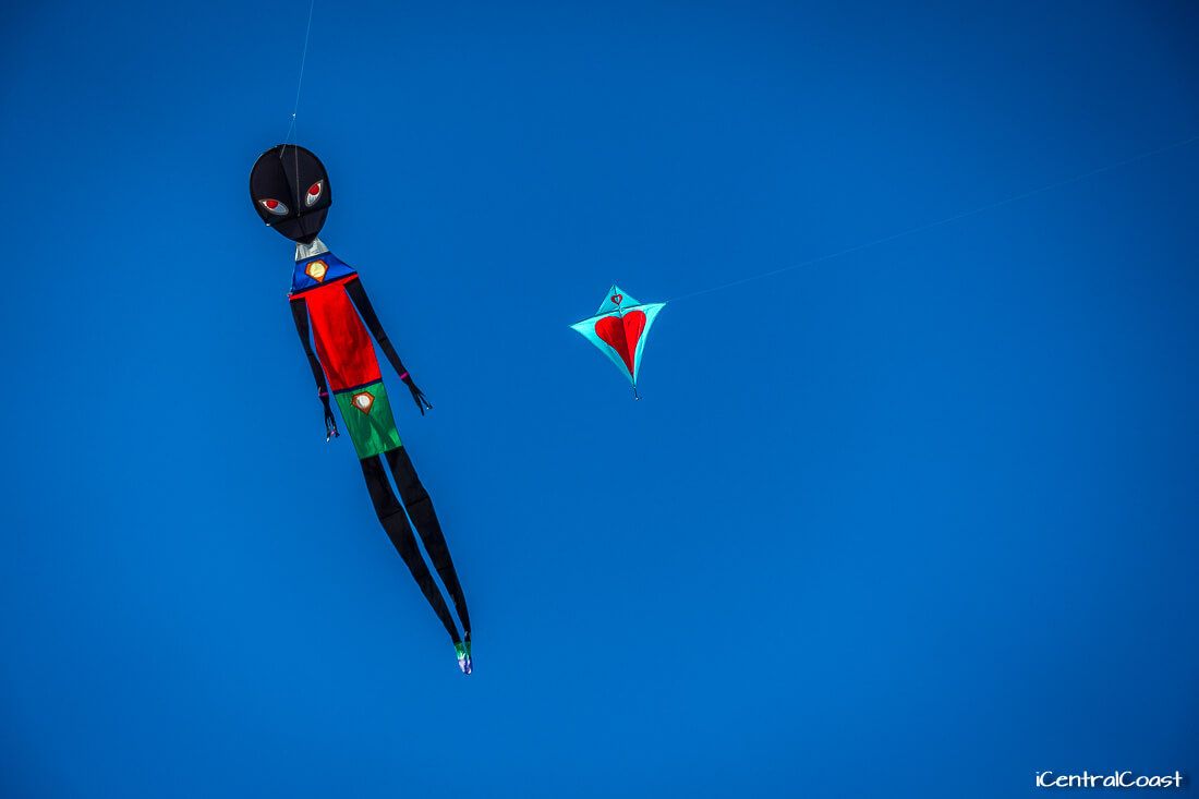 Flying kites at North Avoca Beach