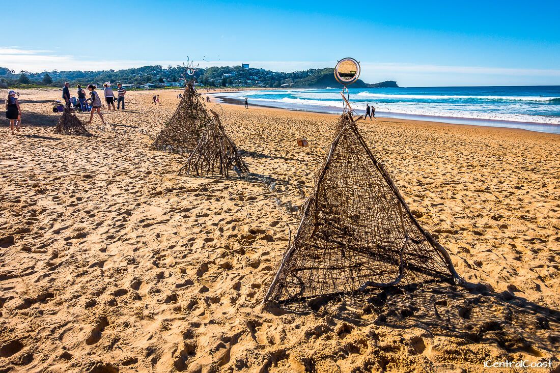 Sculptures on the beach at Avoca Beach