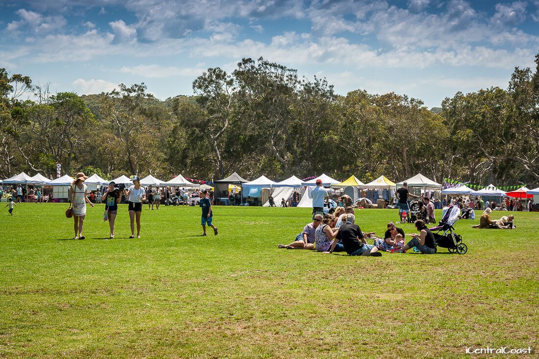 The oval at the markets. There's lots of space to sit and kick the ball. Markets