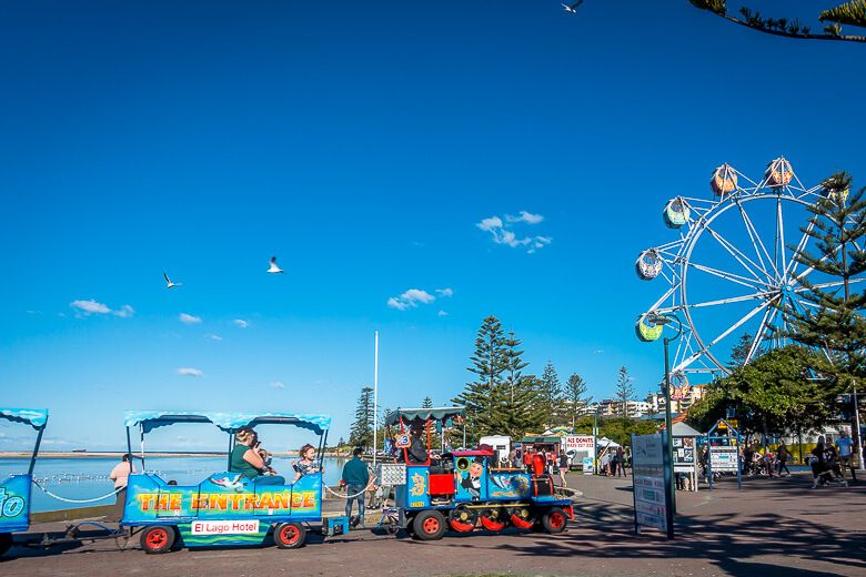The Entrance - train and Ferris wheel