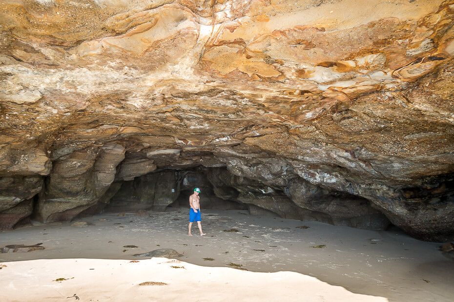 Exploring the caves at the beach Exploring the caves at the beach