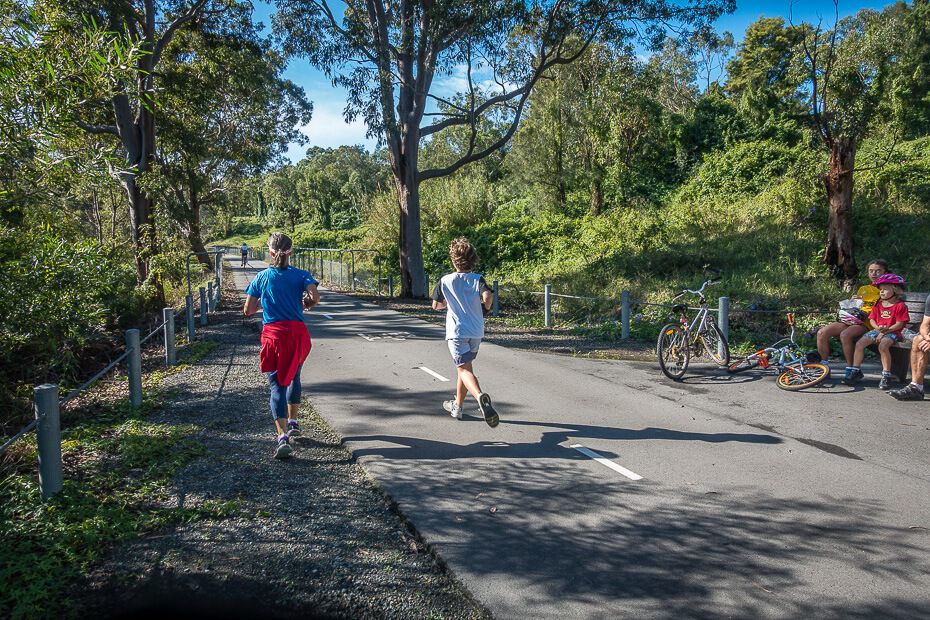 Running on the track Running on the track