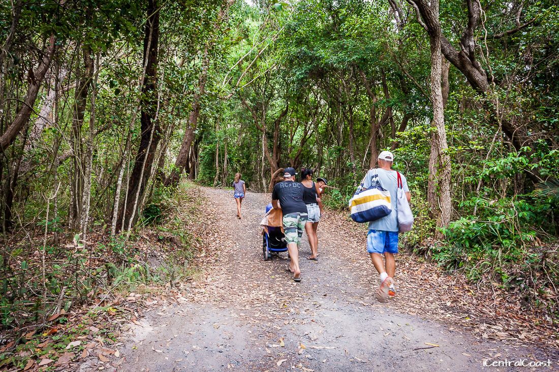 Walking on the path with a pram Walking on the path with a pram