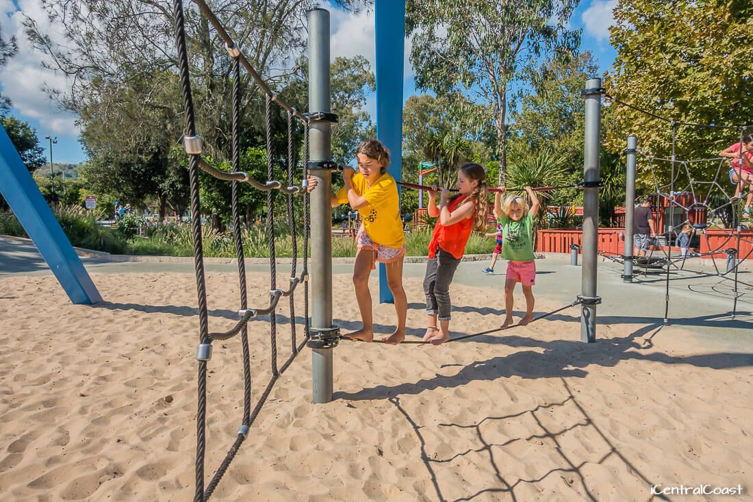 Kids climbing on the net Kids climbing on the net