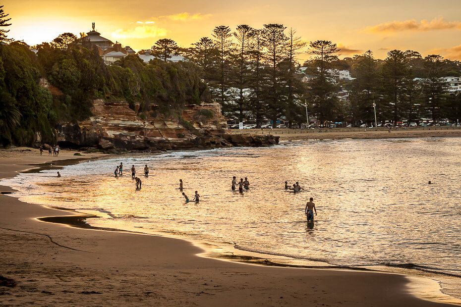Terrigal Haven - swimming Terrigal Haven - swimming at the beach at sunset