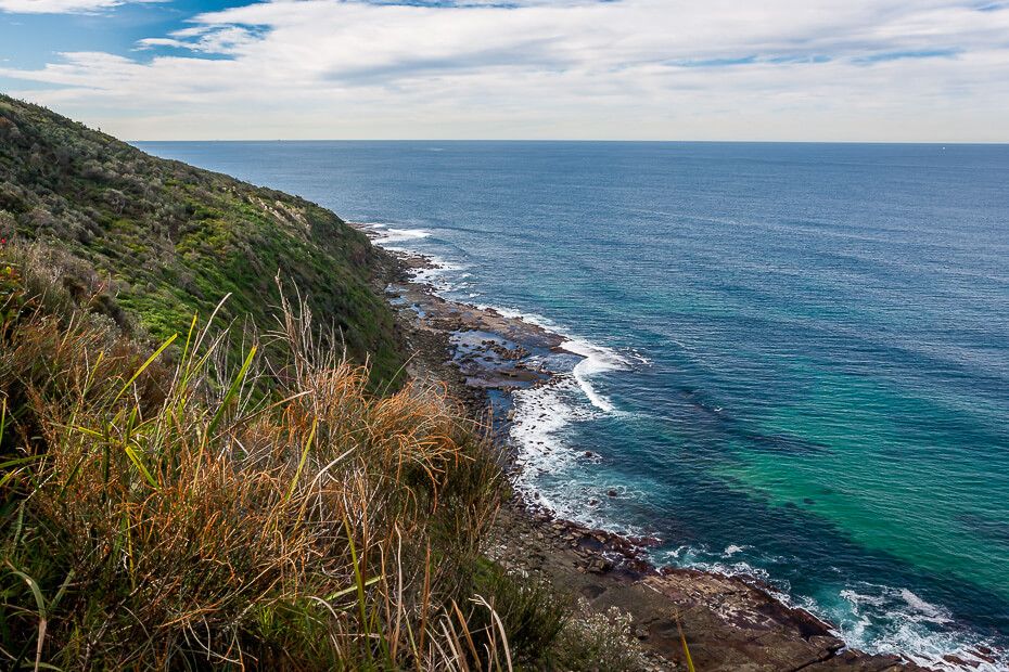 Coastal views from the topcliff on The Coast walking track in Wyrrabalong National Park Coastal views from the topcliff on The Coast walking track in Wyrrabalong National Park